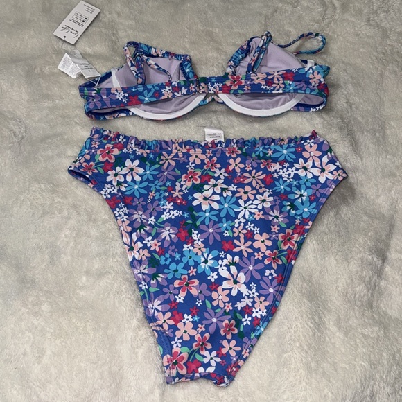 CUPSHE Women Swimsuit Bikini Set High Waisted Push Up Cheeky Bathing Suit - Picture 6 of 9